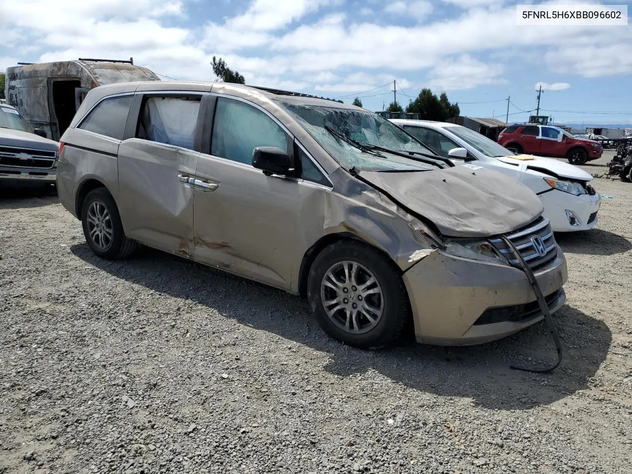 2011 Honda Odyssey Exl VIN: 5FNRL5H6XBB096602 Lot: 64446394