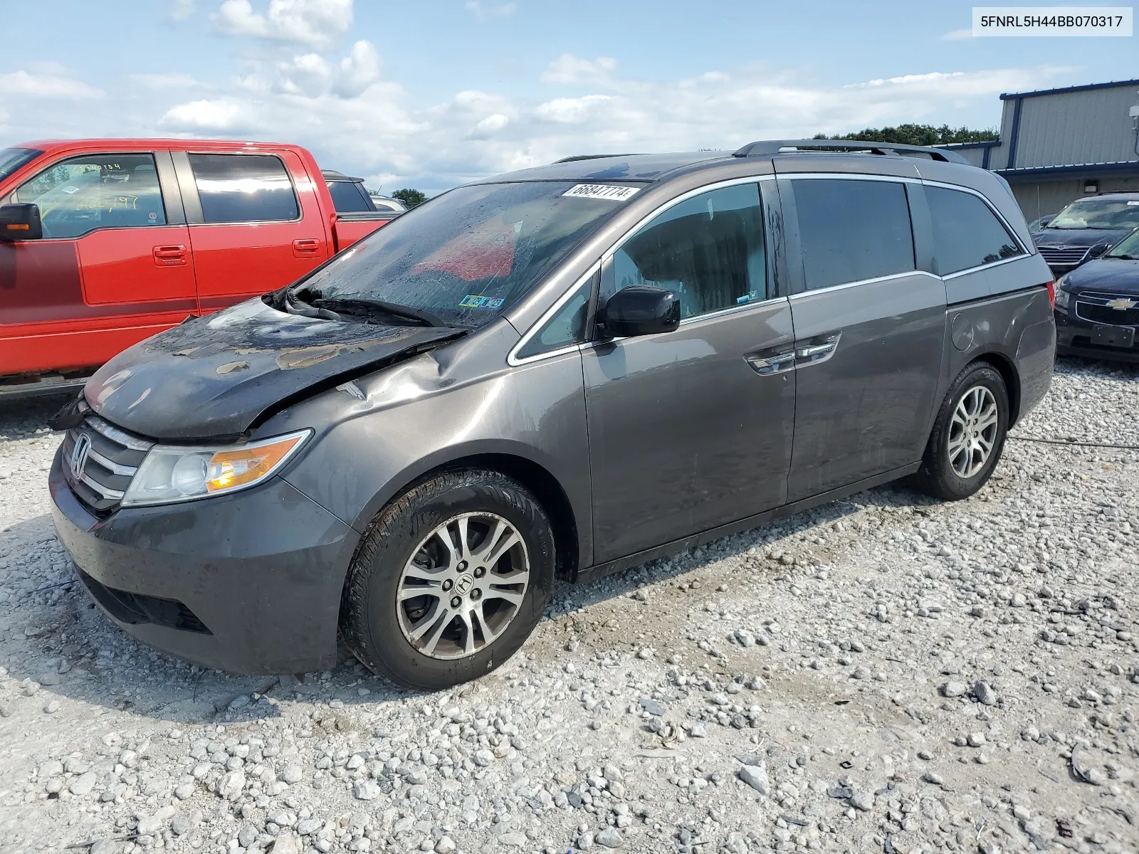 2011 Honda Odyssey Ex VIN: 5FNRL5H44BB070317 Lot: 66847774