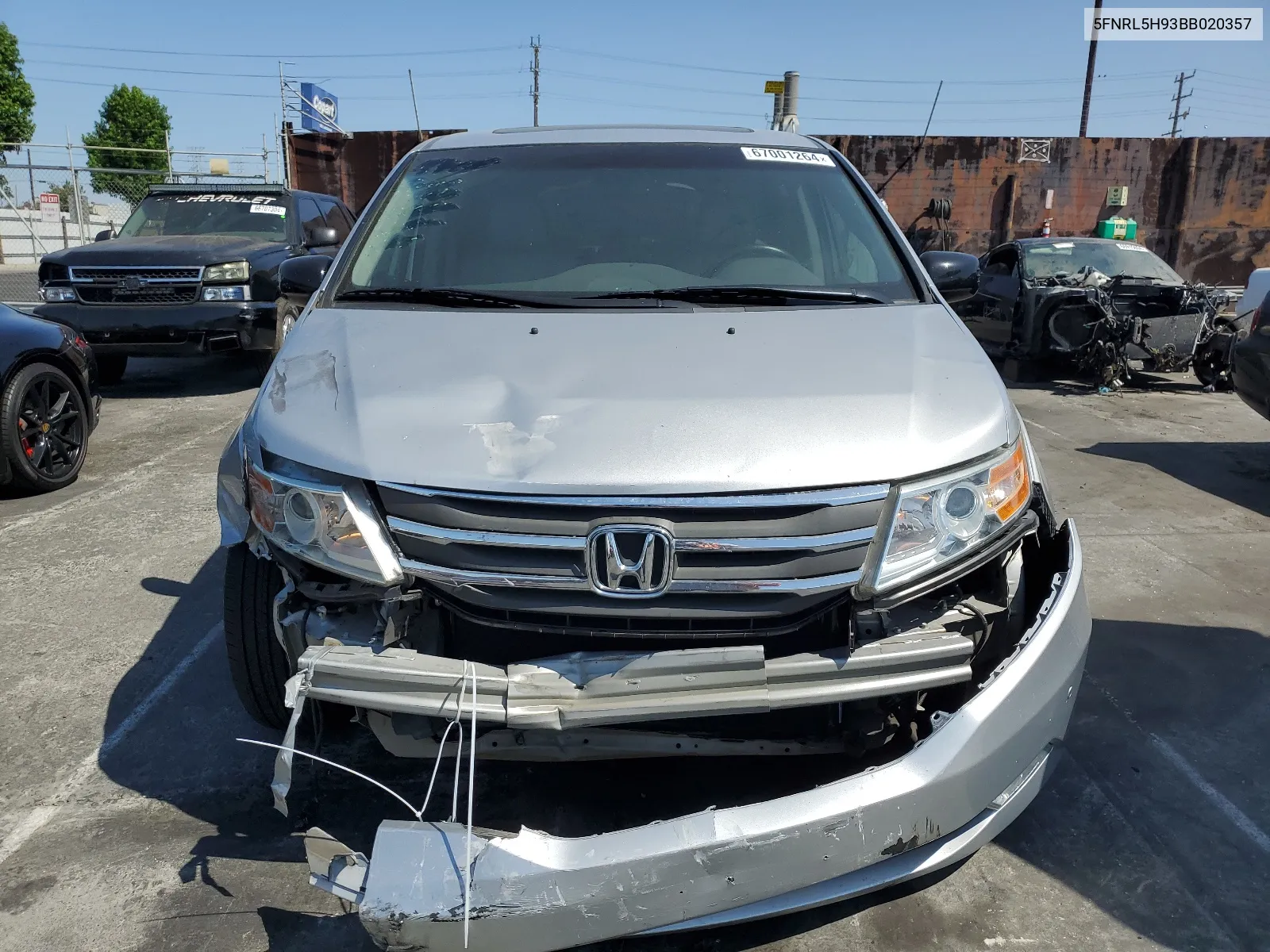 2011 Honda Odyssey Touring VIN: 5FNRL5H93BB020357 Lot: 67001264