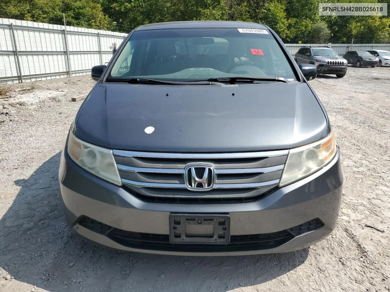 5FNRL5H42BB025618 2011 Honda Odyssey Ex