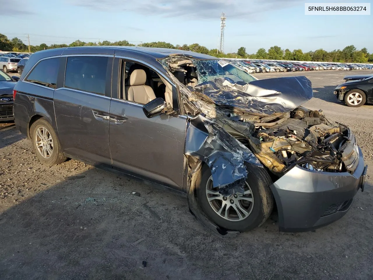 2011 Honda Odyssey Exl VIN: 5FNRL5H68BB063274 Lot: 68012584