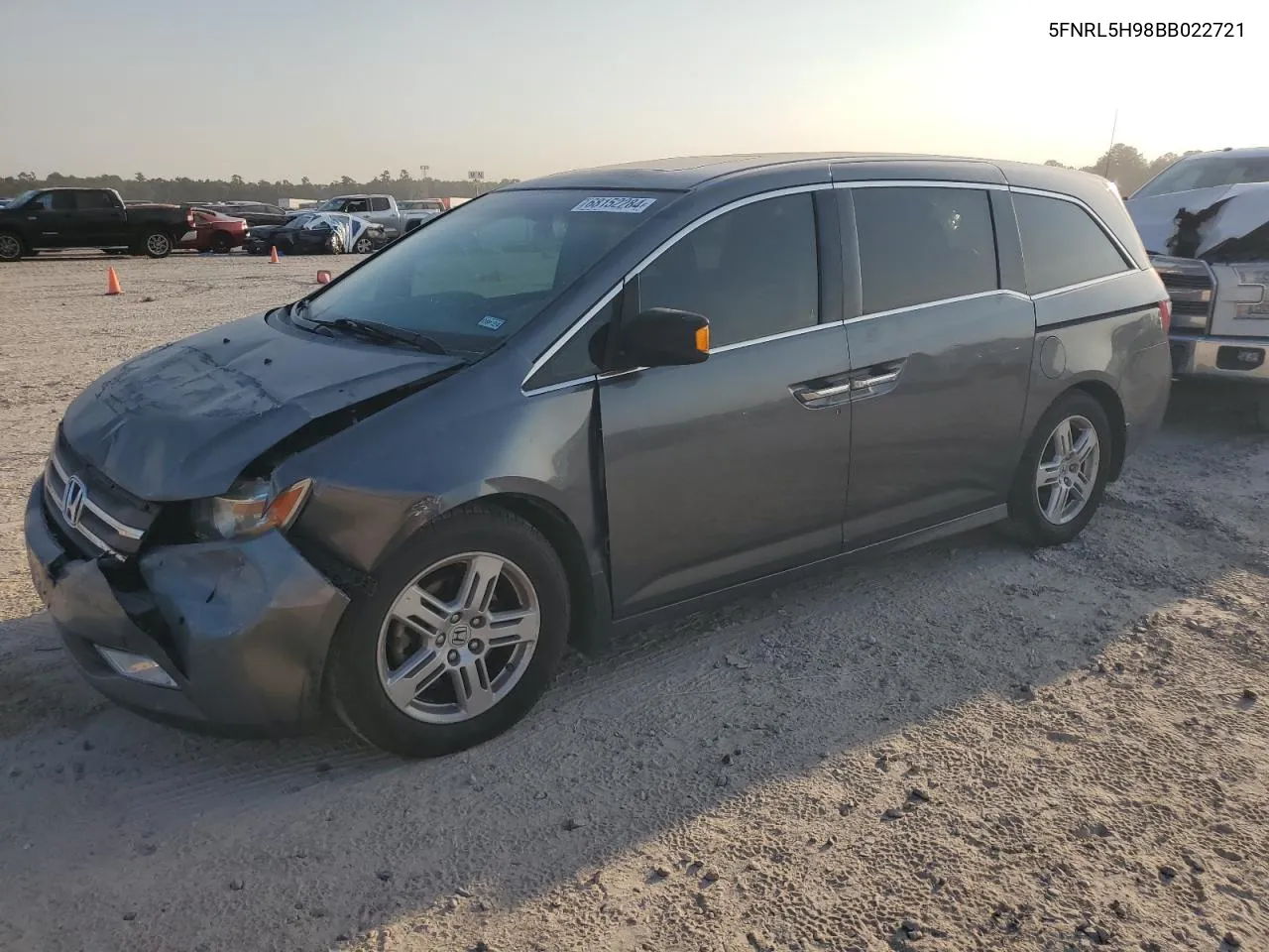 2011 Honda Odyssey Touring VIN: 5FNRL5H98BB022721 Lot: 68152284