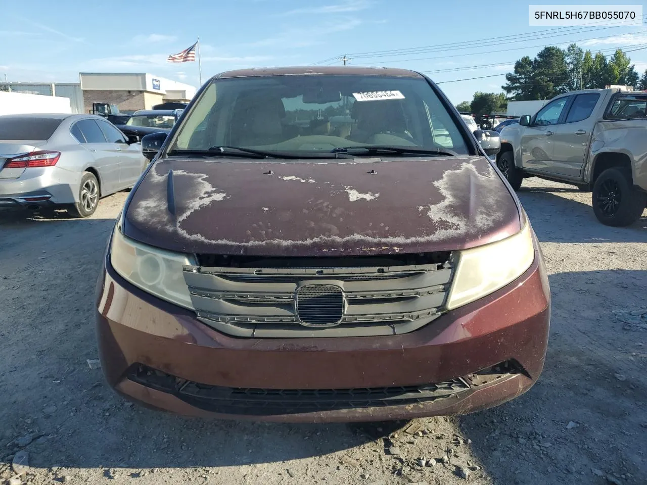 2011 Honda Odyssey Exl VIN: 5FNRL5H67BB055070 Lot: 70096484