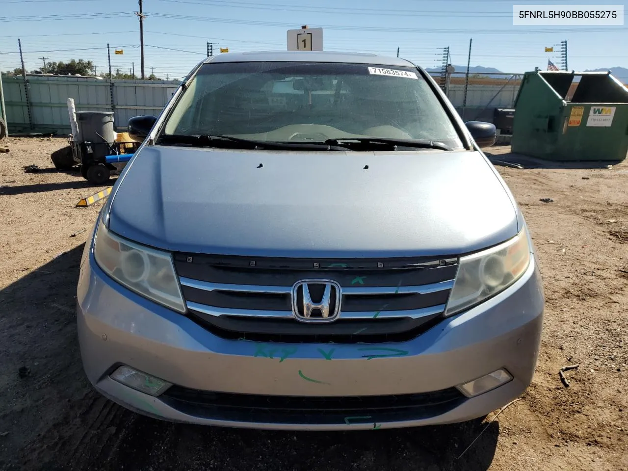 2011 Honda Odyssey Touring VIN: 5FNRL5H90BB055275 Lot: 71583574