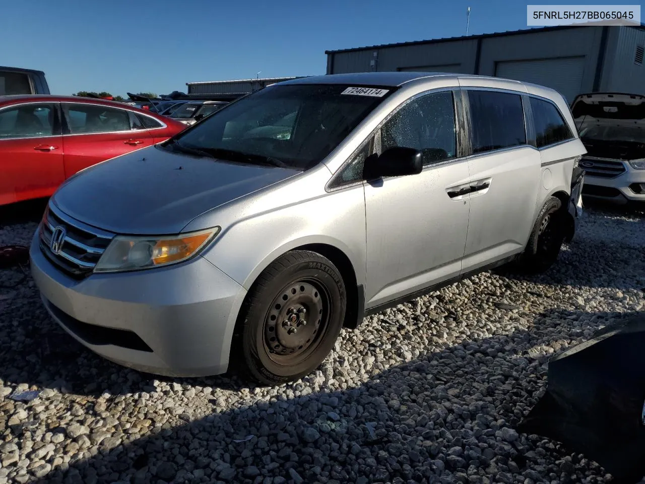 2011 Honda Odyssey Lx VIN: 5FNRL5H27BB065045 Lot: 72464174