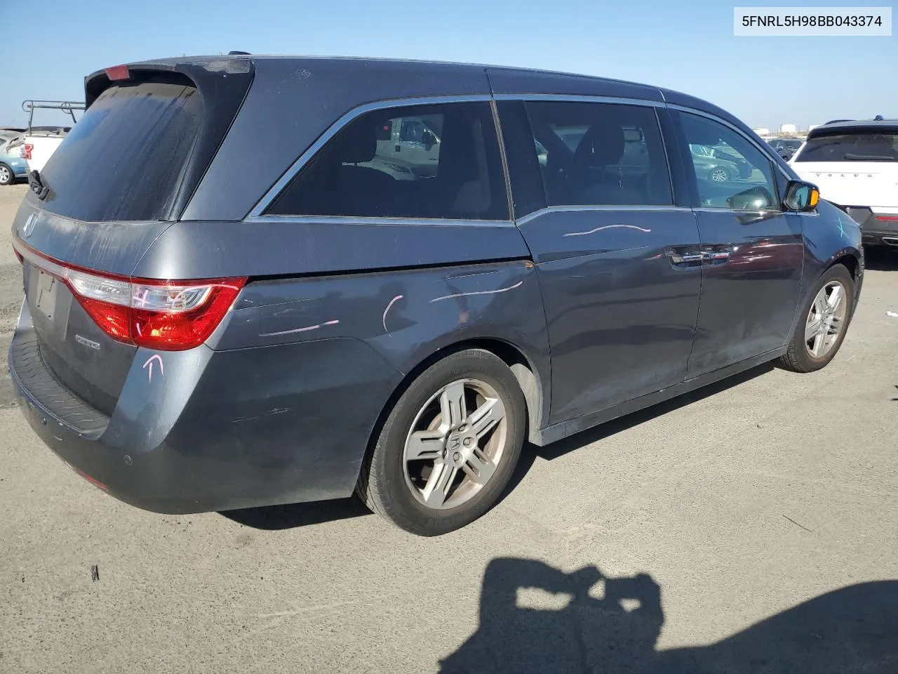 2011 Honda Odyssey Touring VIN: 5FNRL5H98BB043374 Lot: 72590724