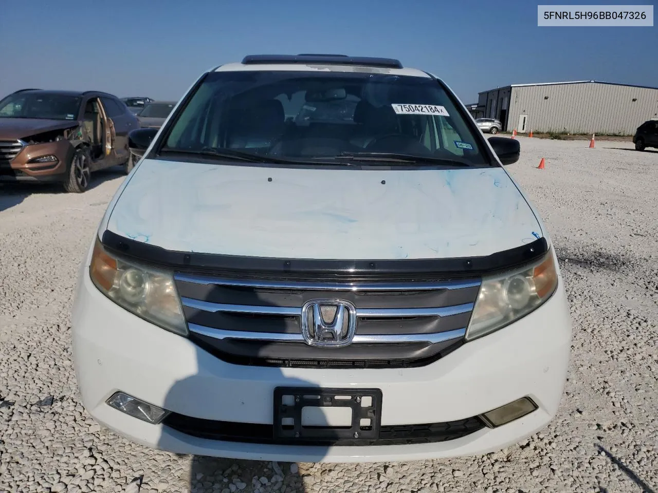 2011 Honda Odyssey Touring VIN: 5FNRL5H96BB047326 Lot: 75042184