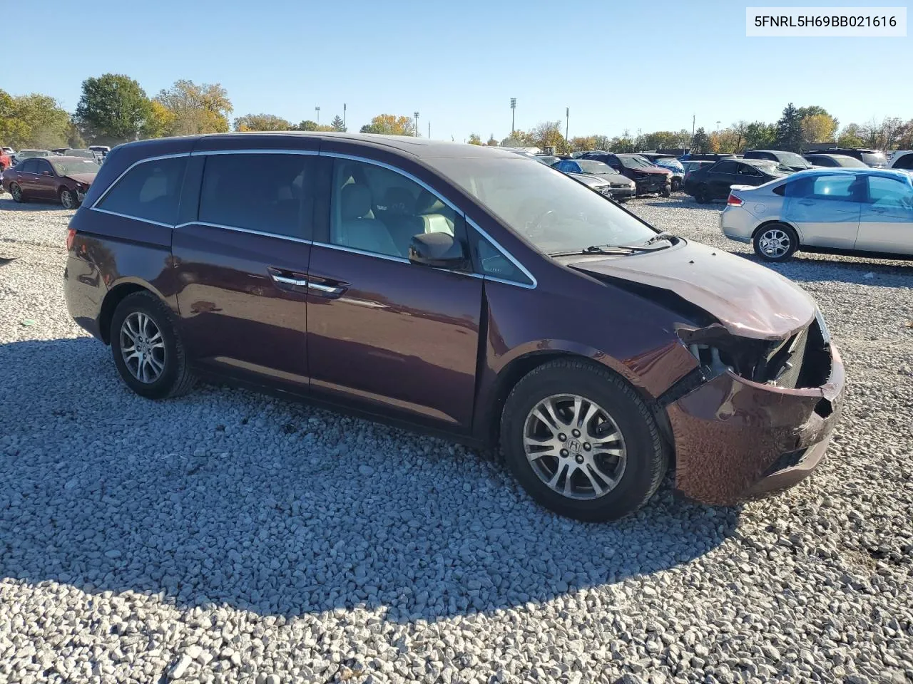 2011 Honda Odyssey Exl VIN: 5FNRL5H69BB021616 Lot: 76888374