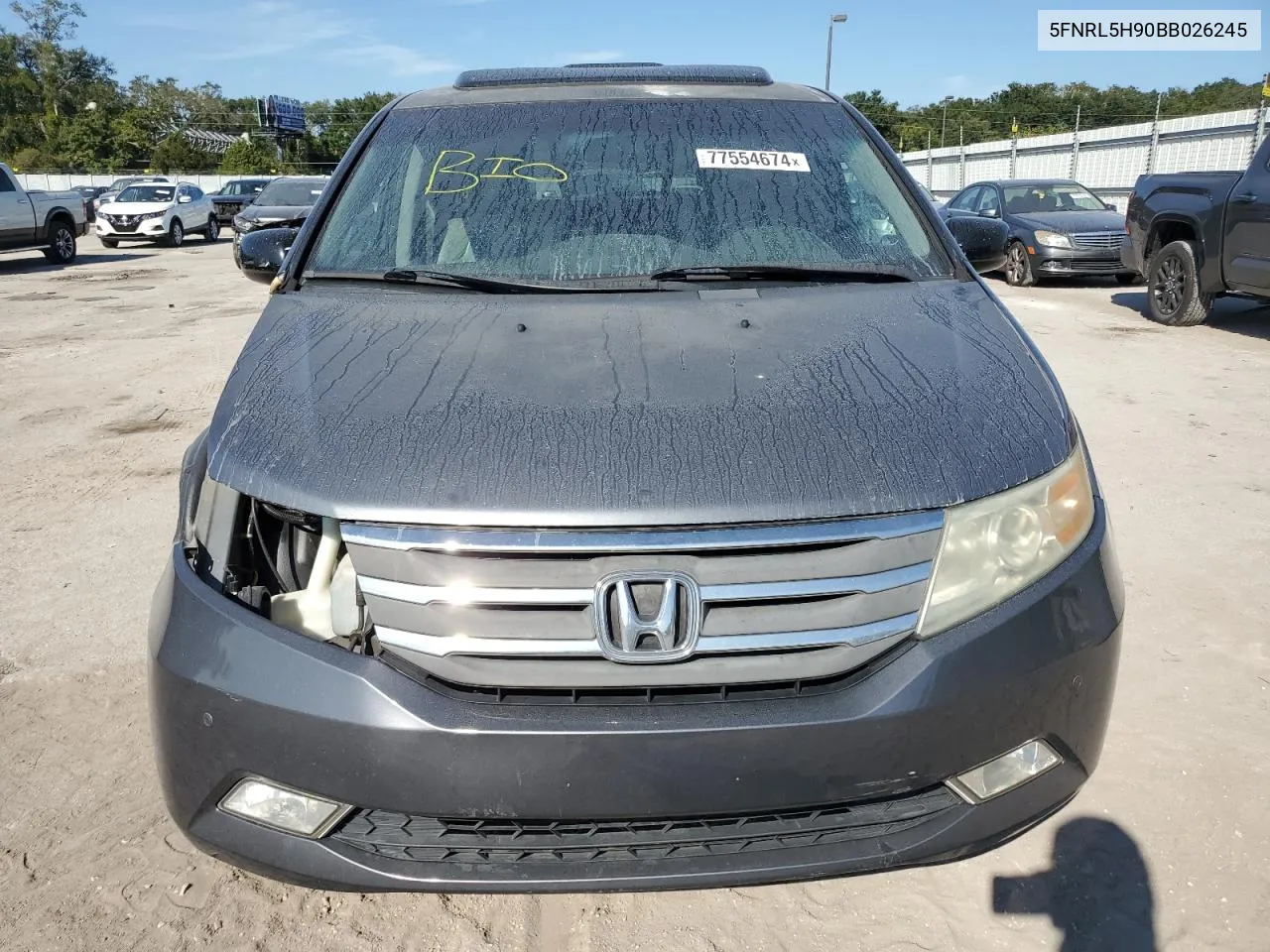 2011 Honda Odyssey Touring VIN: 5FNRL5H90BB026245 Lot: 77554674