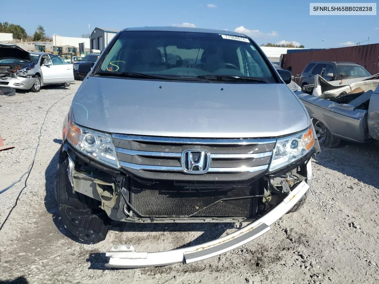 2011 Honda Odyssey Exl VIN: 5FNRL5H65BB028238 Lot: 77968614