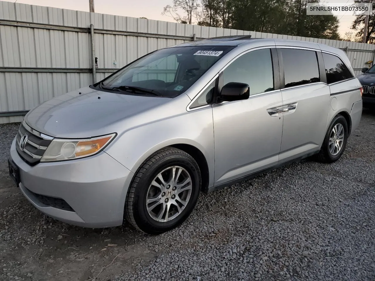 2011 Honda Odyssey Exl VIN: 5FNRL5H61BB073550 Lot: 80451374