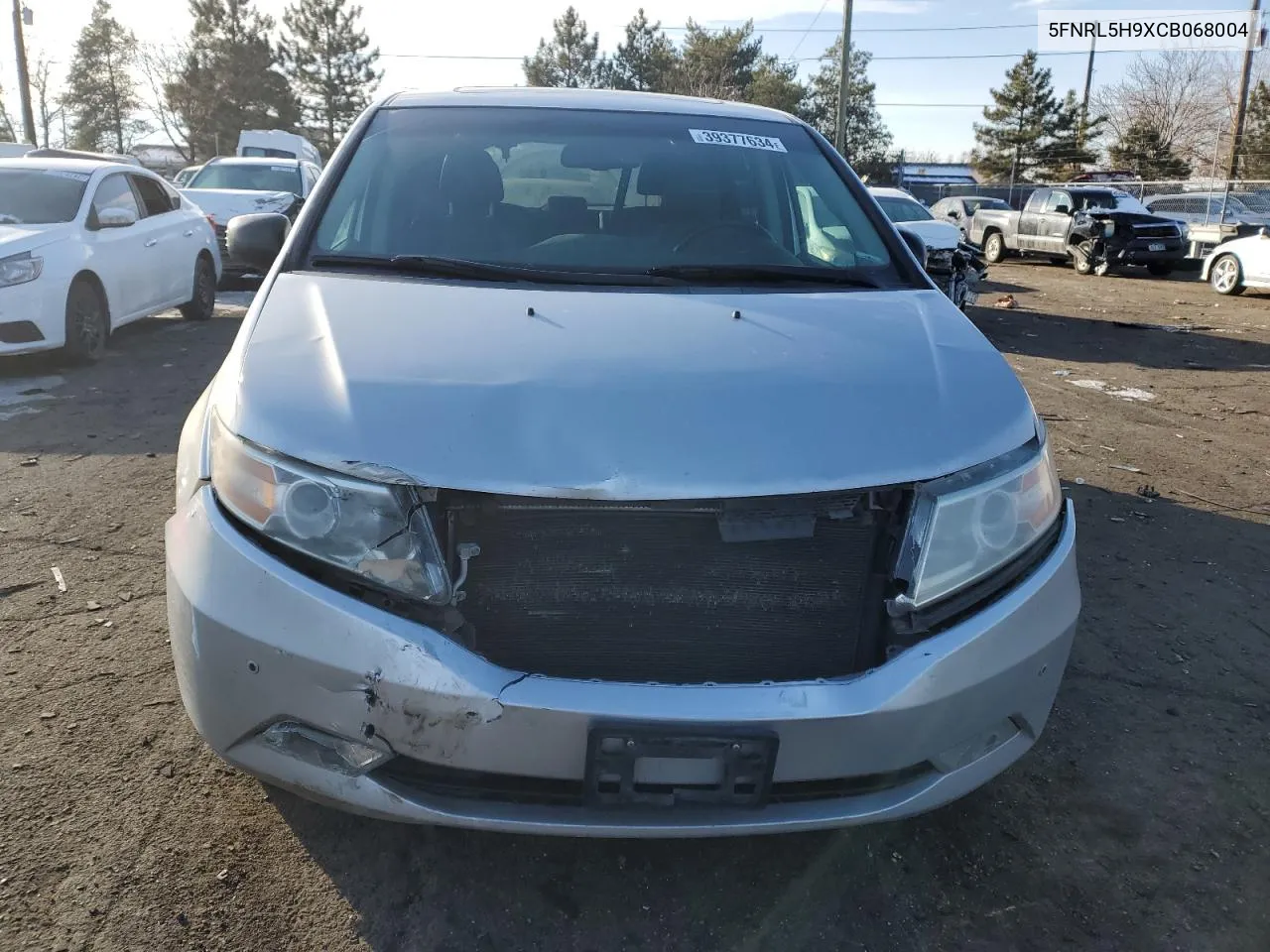 2012 Honda Odyssey Touring VIN: 5FNRL5H9XCB068004 Lot: 39377634