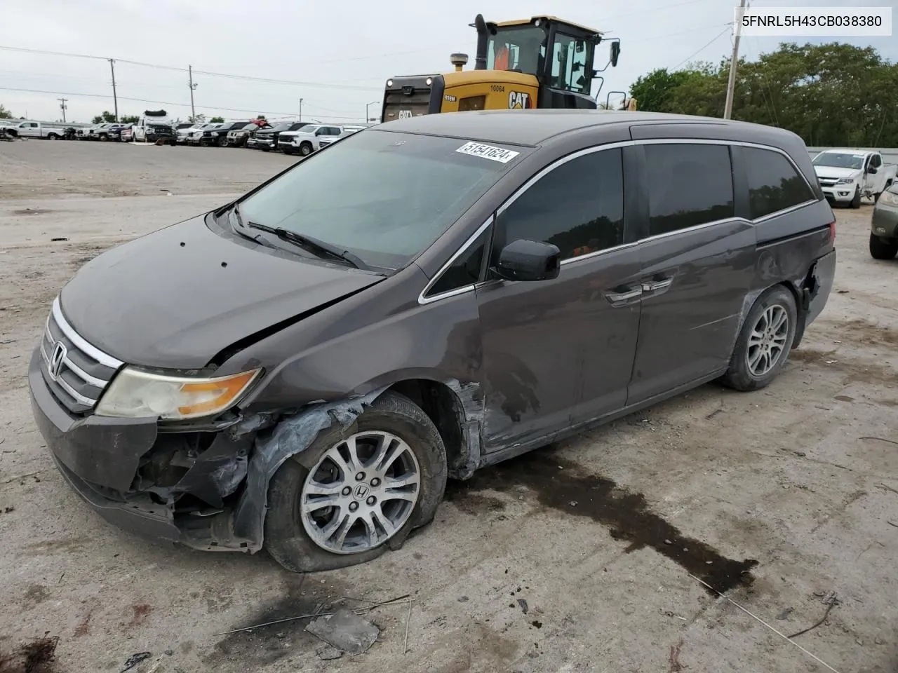 2012 Honda Odyssey Ex VIN: 5FNRL5H43CB038380 Lot: 51541624