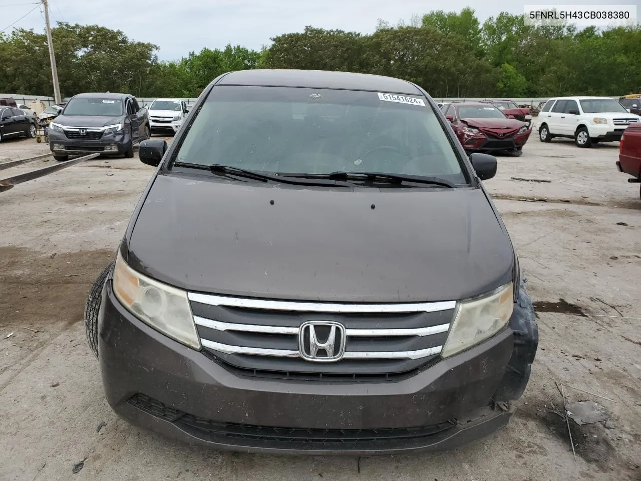 2012 Honda Odyssey Ex VIN: 5FNRL5H43CB038380 Lot: 51541624