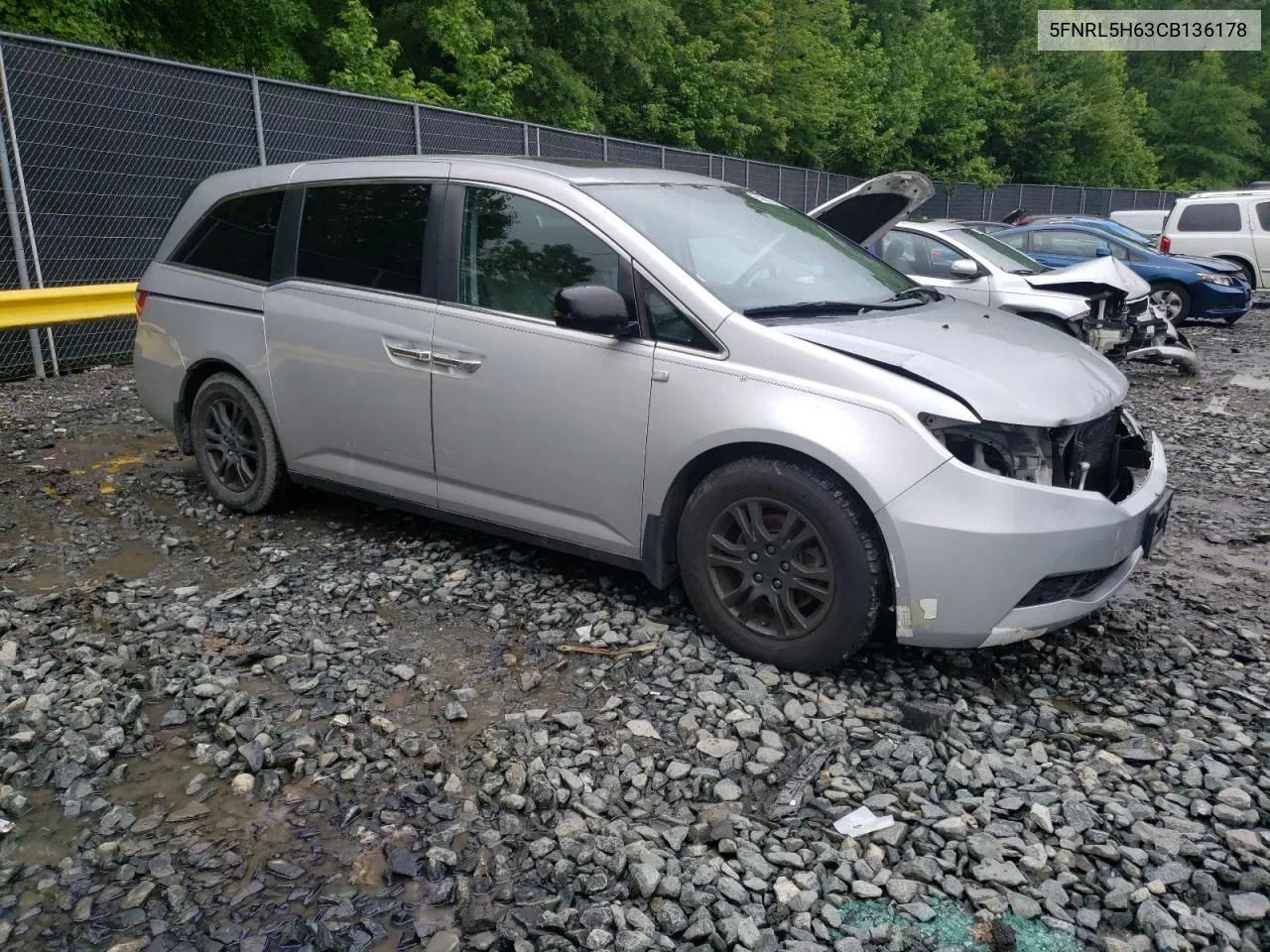 5FNRL5H63CB136178 2012 Honda Odyssey Exl