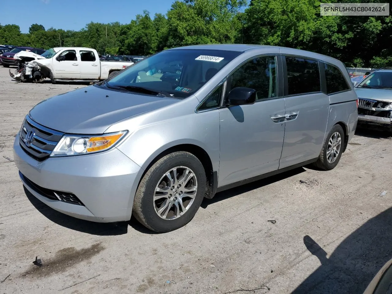 2012 Honda Odyssey Ex VIN: 5FNRL5H43CB042624 Lot: 56966614