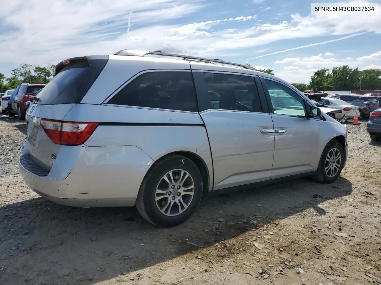 2012 Honda Odyssey Ex VIN: 5FNRL5H43CB037634 Lot: 59868194