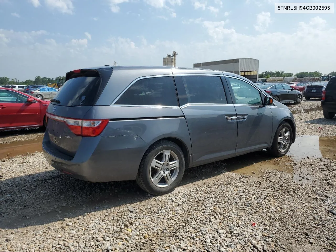 2012 Honda Odyssey Touring VIN: 5FNRL5H94CB002595 Lot: 62660434