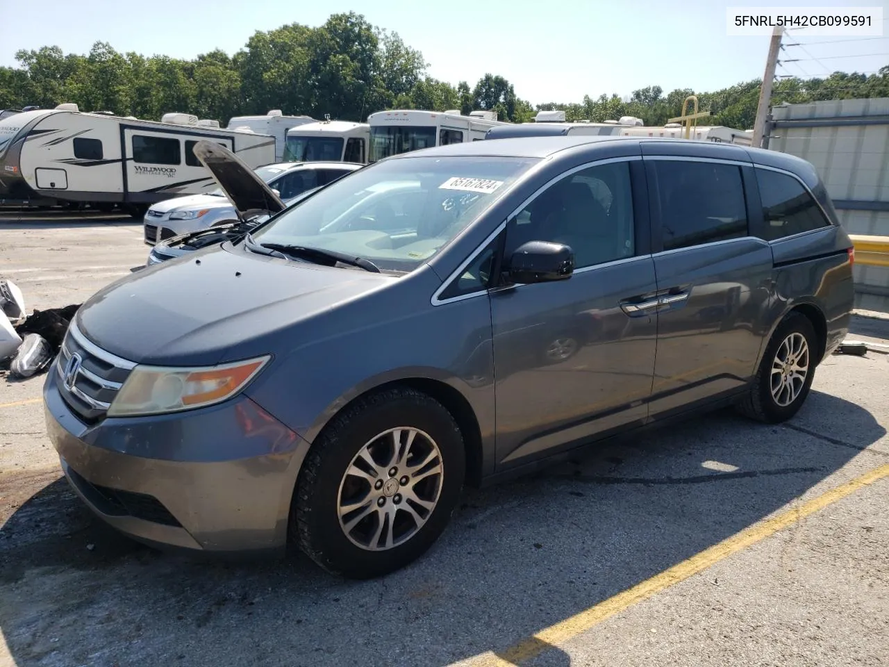 2012 Honda Odyssey Ex VIN: 5FNRL5H42CB099591 Lot: 65167824