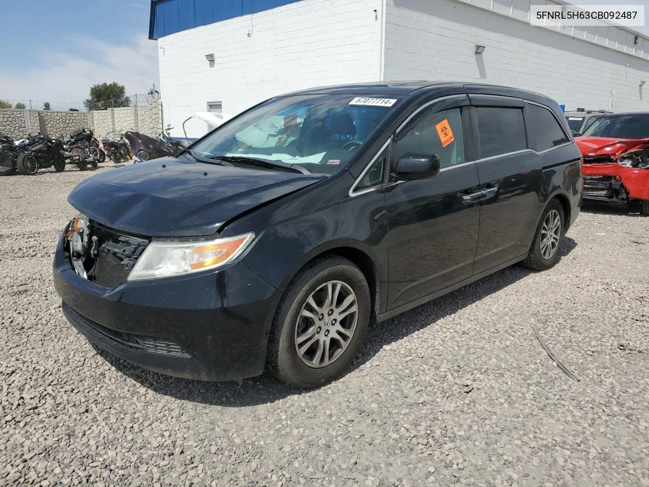 2012 Honda Odyssey Exl VIN: 5FNRL5H63CB092487 Lot: 67077714