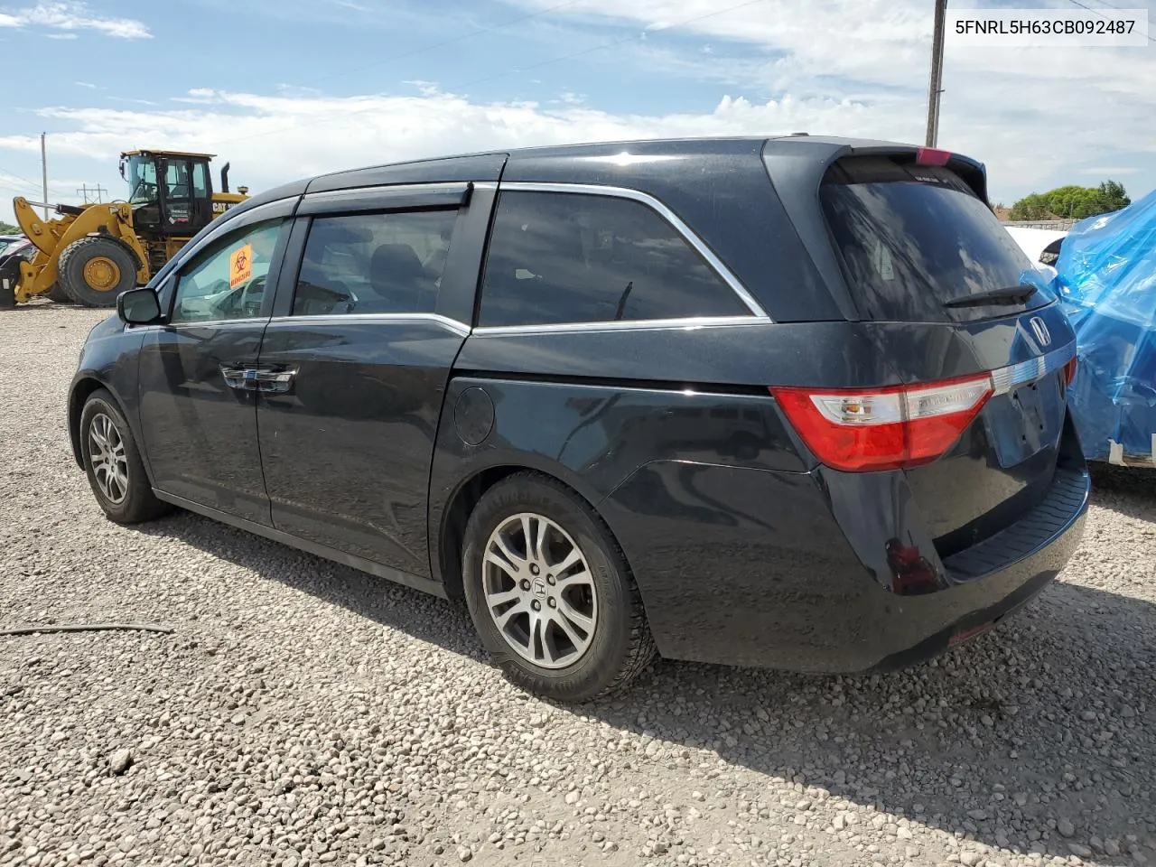 2012 Honda Odyssey Exl VIN: 5FNRL5H63CB092487 Lot: 67077714