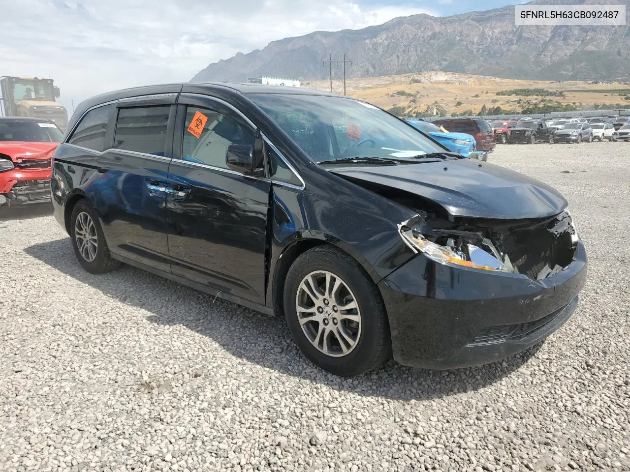 2012 Honda Odyssey Exl VIN: 5FNRL5H63CB092487 Lot: 67077714