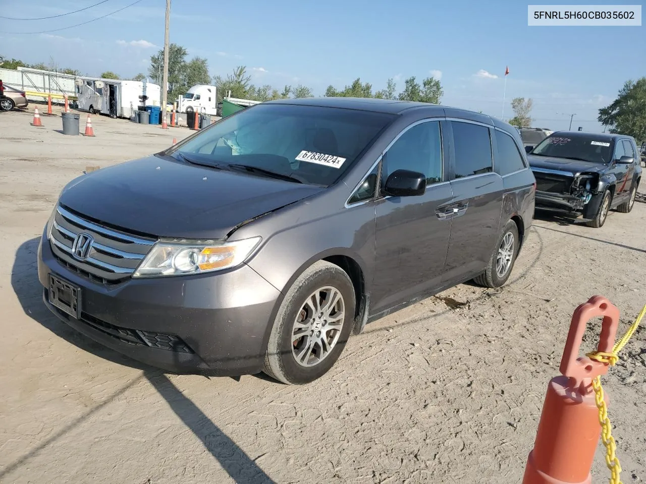 2012 Honda Odyssey Exl VIN: 5FNRL5H60CB035602 Lot: 67830424