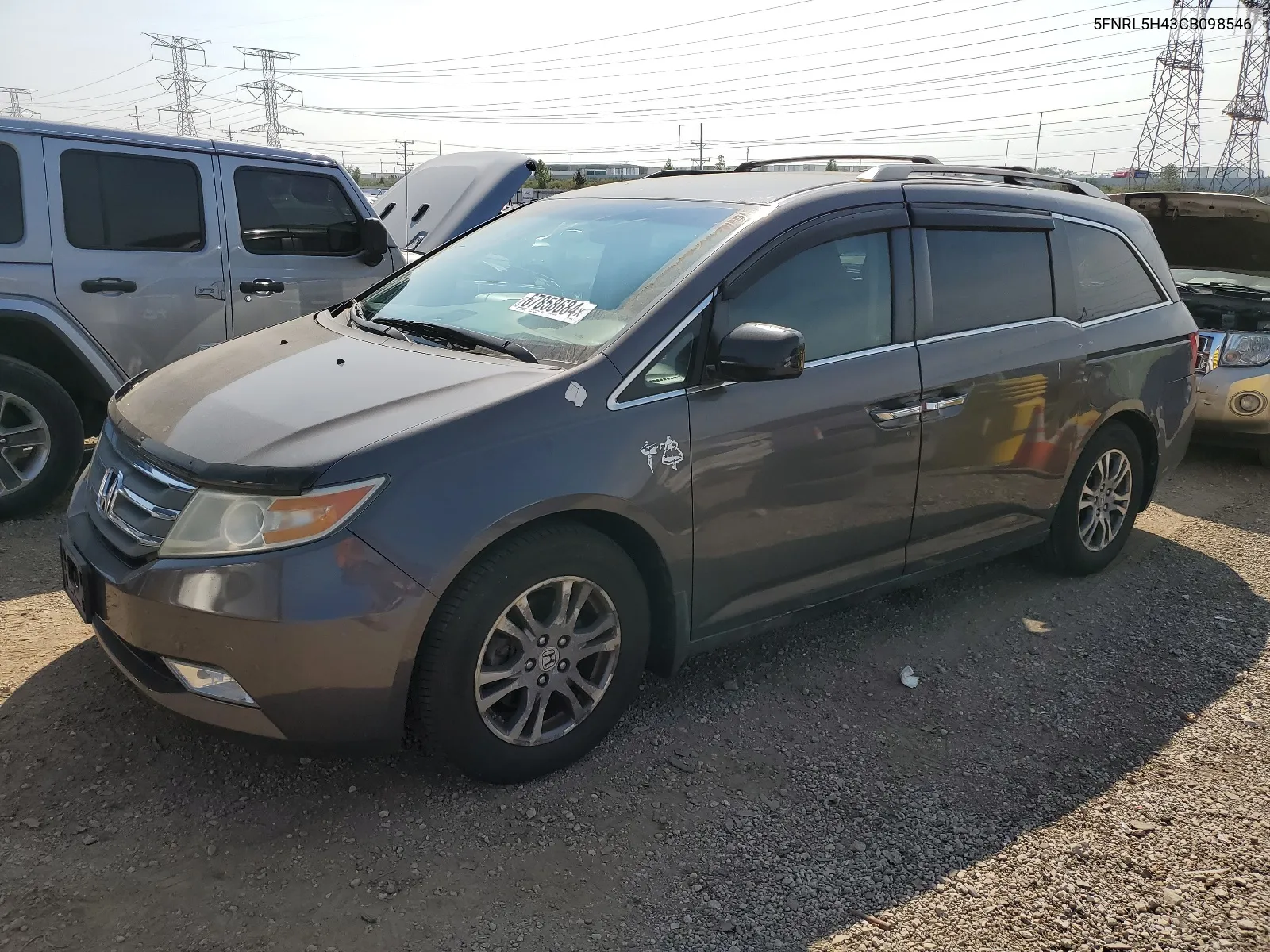 2012 Honda Odyssey Ex VIN: 5FNRL5H43CB098546 Lot: 67858684