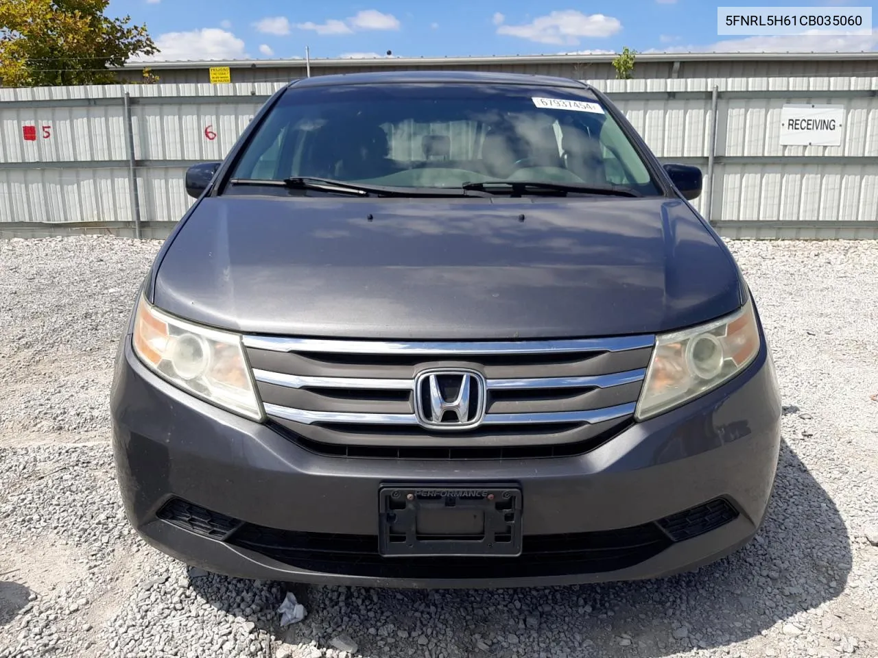 2012 Honda Odyssey Exl VIN: 5FNRL5H61CB035060 Lot: 67937454