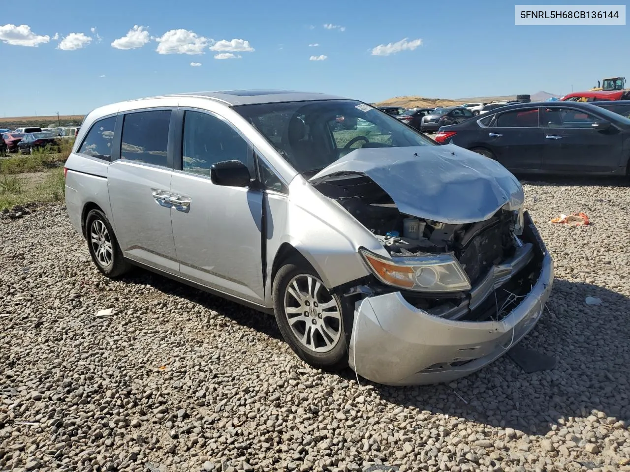 2012 Honda Odyssey Exl VIN: 5FNRL5H68CB136144 Lot: 68341714