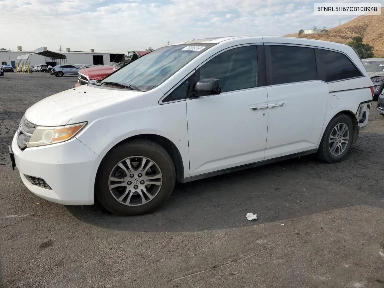 5FNRL5H67CB108948 2012 Honda Odyssey Exl