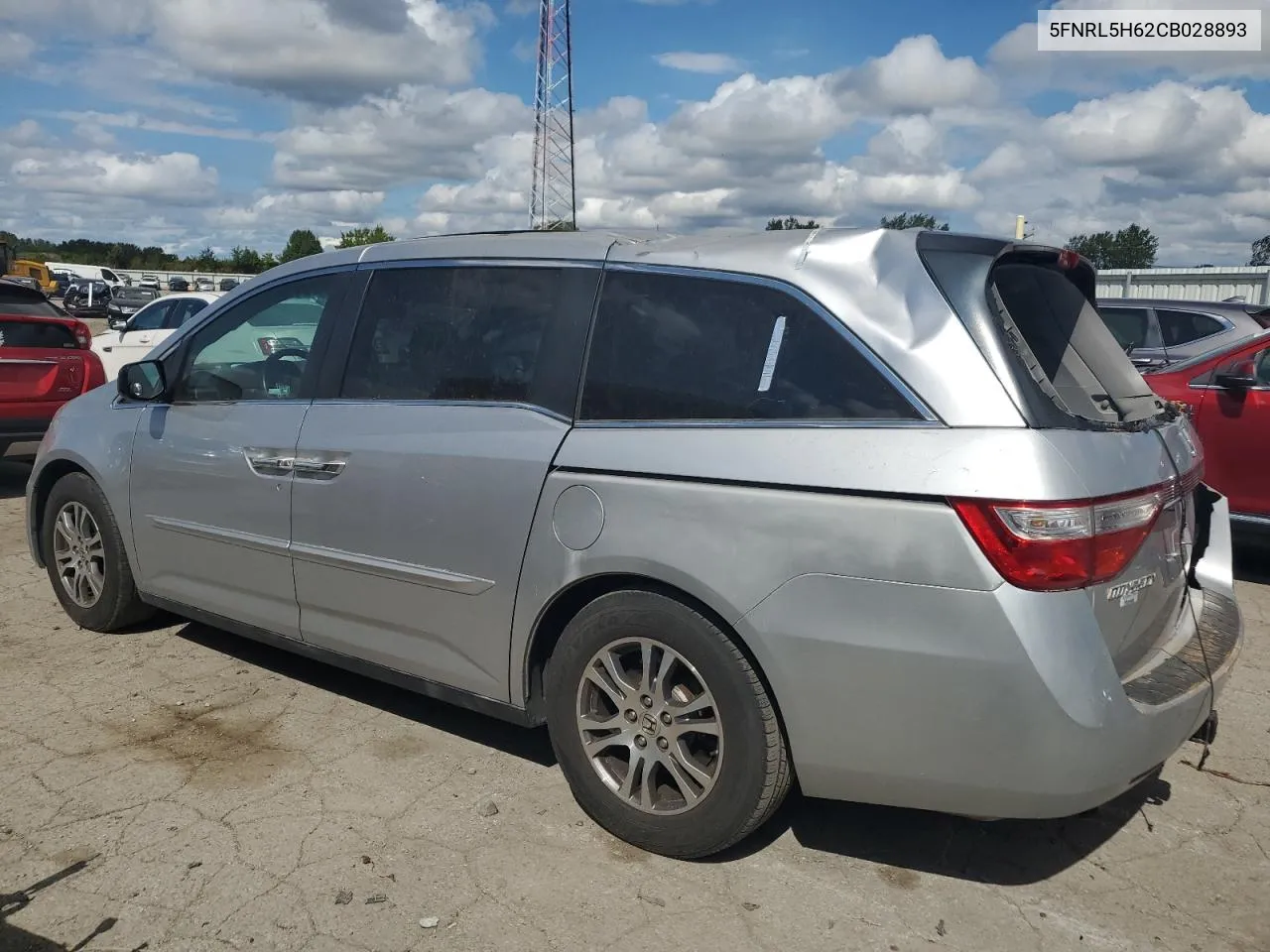 2012 Honda Odyssey Exl VIN: 5FNRL5H62CB028893 Lot: 70266354