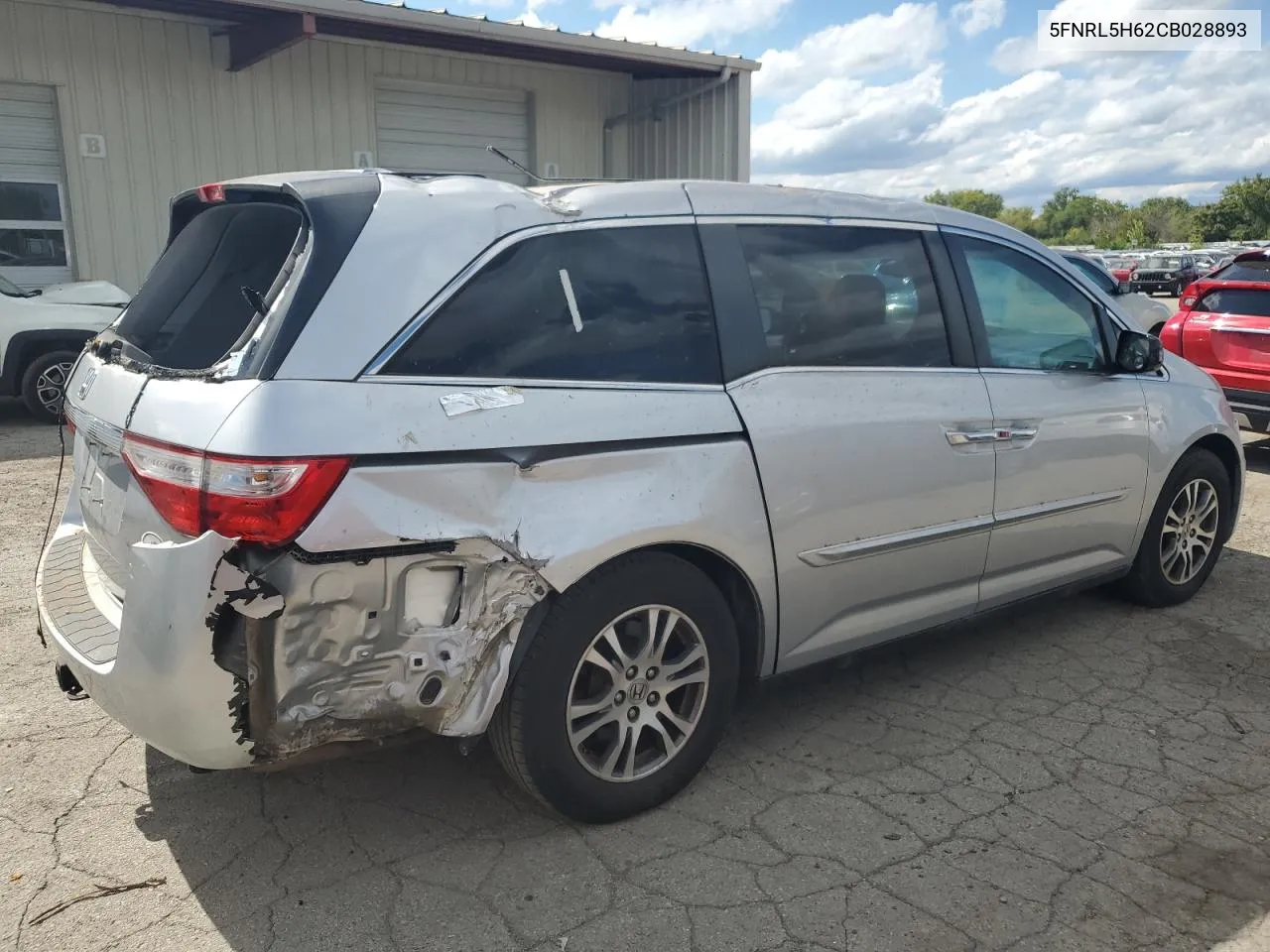 2012 Honda Odyssey Exl VIN: 5FNRL5H62CB028893 Lot: 70266354