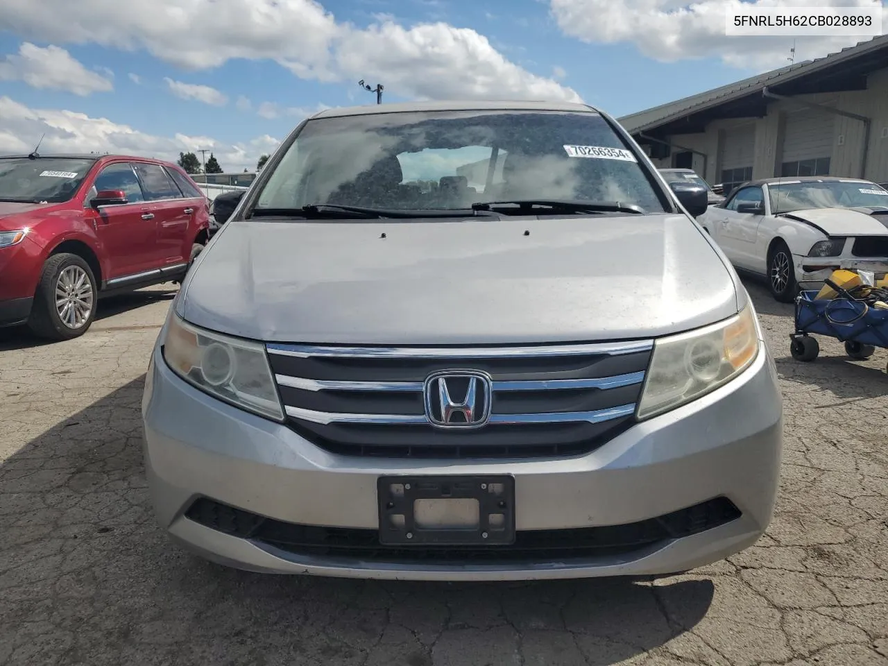 2012 Honda Odyssey Exl VIN: 5FNRL5H62CB028893 Lot: 70266354