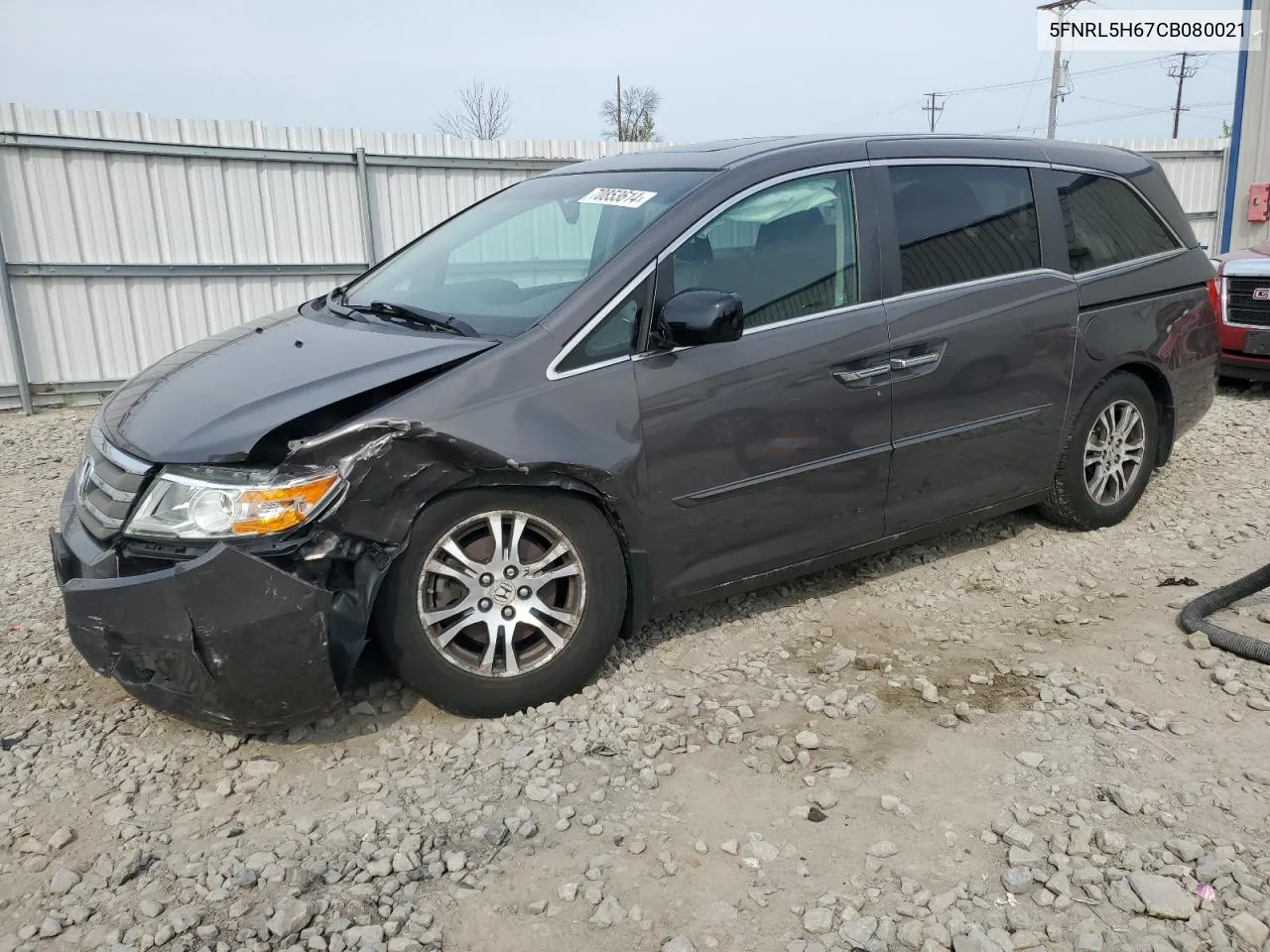 2012 Honda Odyssey Exl VIN: 5FNRL5H67CB080021 Lot: 70853614