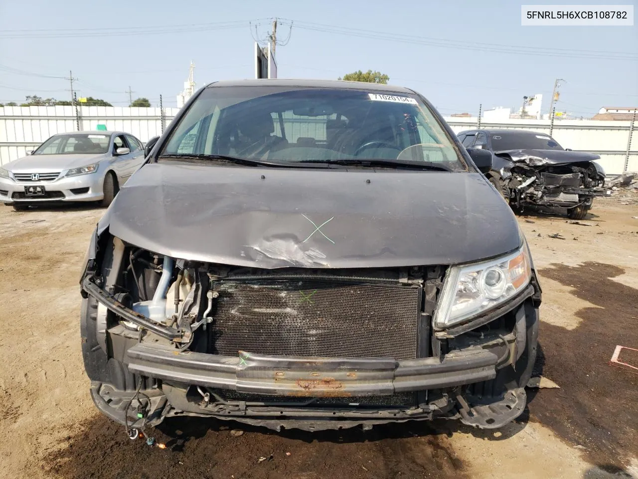 2012 Honda Odyssey Exl VIN: 5FNRL5H6XCB108782 Lot: 71020154