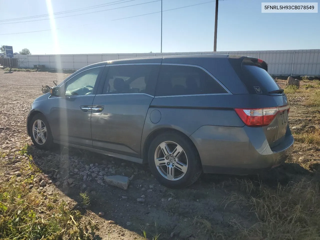 5FNRL5H93CB078549 2012 Honda Odyssey Touring