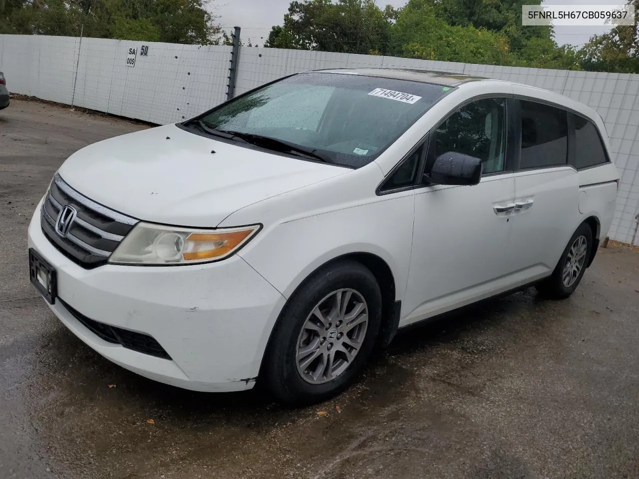 2012 Honda Odyssey Exl VIN: 5FNRL5H67CB059637 Lot: 71494704