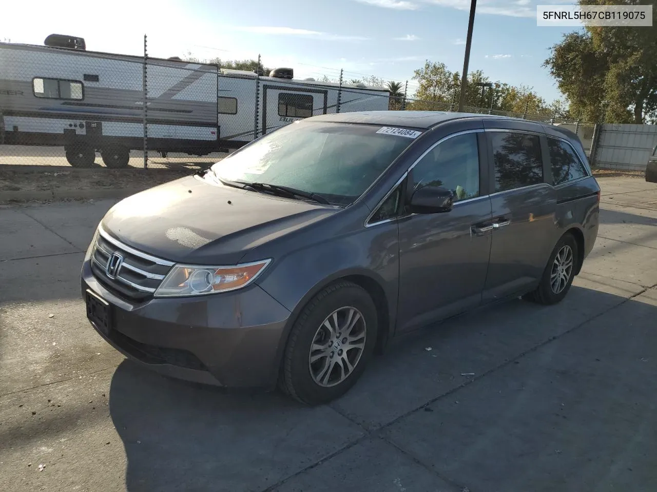 2012 Honda Odyssey Exl VIN: 5FNRL5H67CB119075 Lot: 72124084