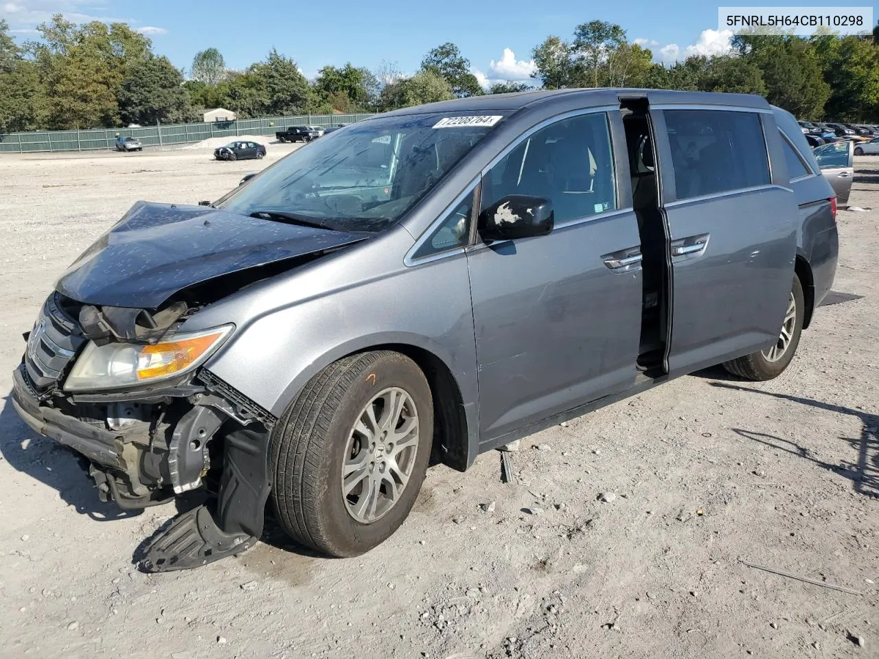 2012 Honda Odyssey Exl VIN: 5FNRL5H64CB110298 Lot: 72208764