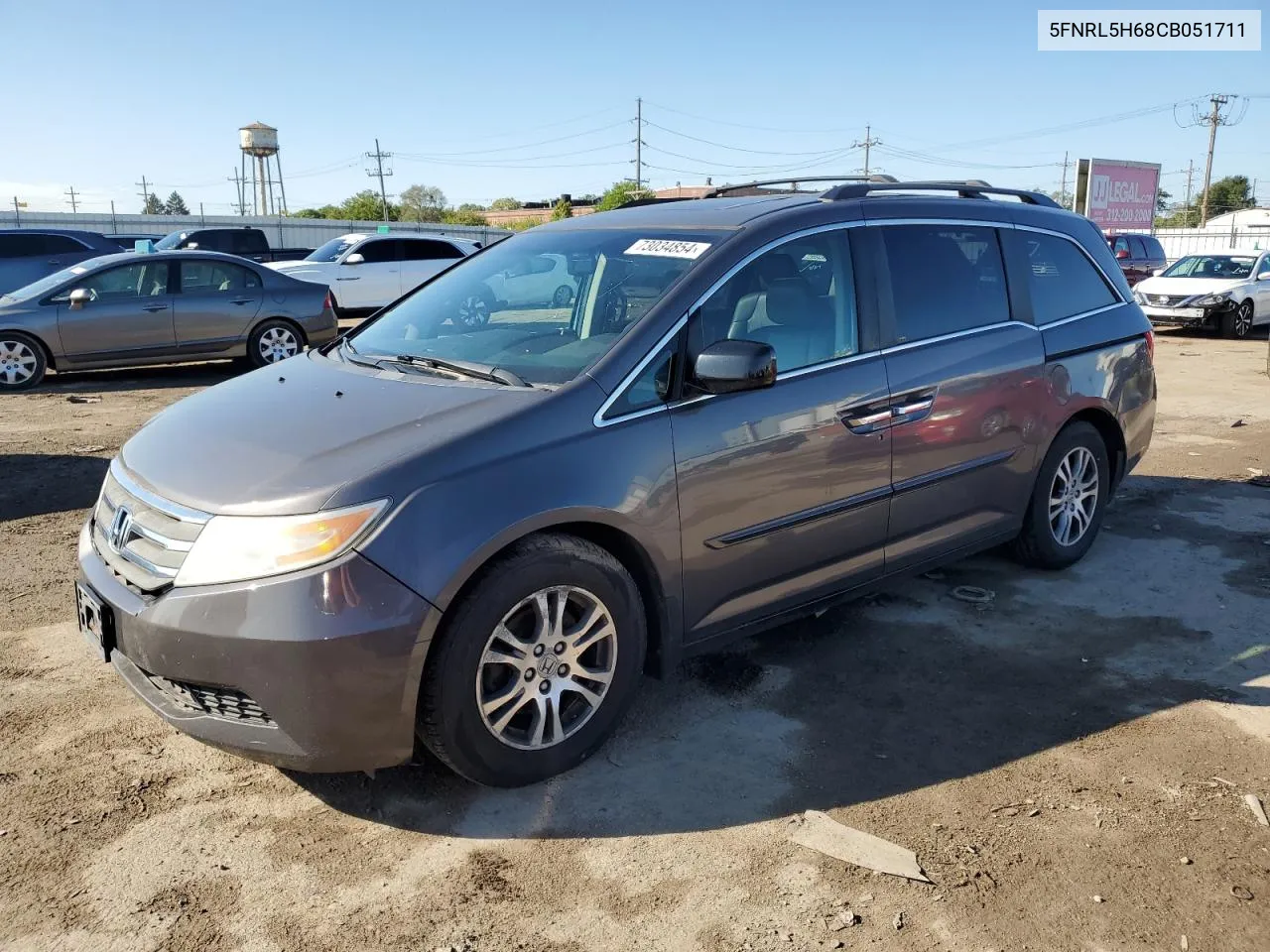 2012 Honda Odyssey Exl VIN: 5FNRL5H68CB051711 Lot: 73034854