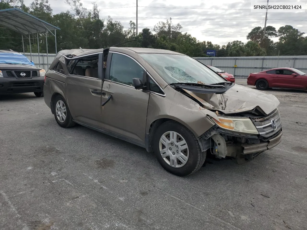 2012 Honda Odyssey Lx VIN: 5FNRL5H22CB021424 Lot: 74150534