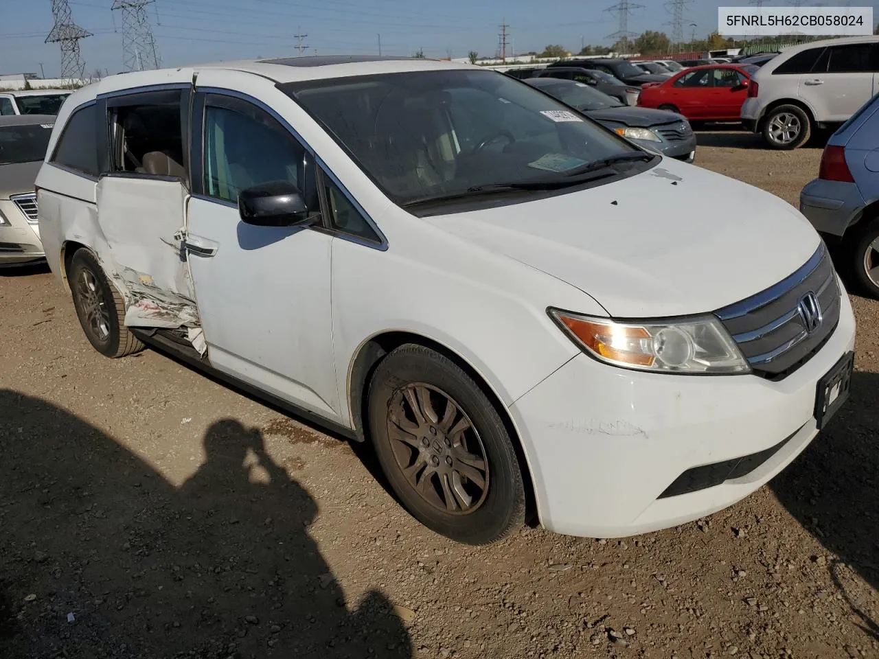 2012 Honda Odyssey Exl VIN: 5FNRL5H62CB058024 Lot: 74462974