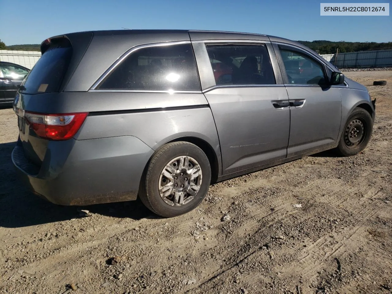 2012 Honda Odyssey Lx VIN: 5FNRL5H22CB012674 Lot: 75701604