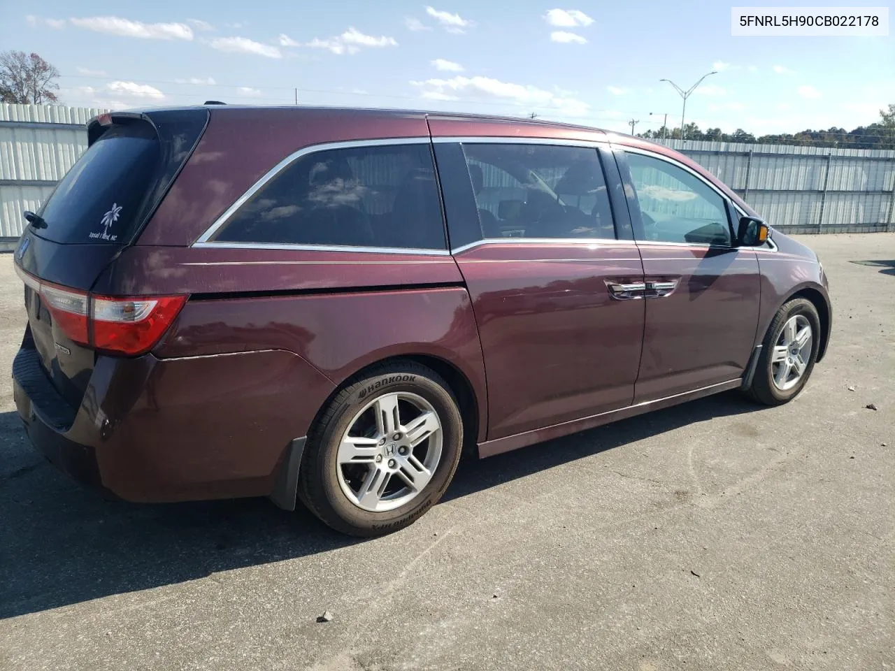 5FNRL5H90CB022178 2012 Honda Odyssey Touring