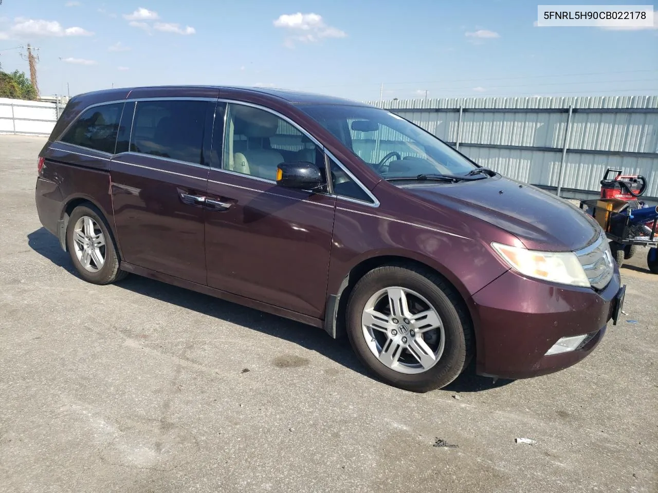 5FNRL5H90CB022178 2012 Honda Odyssey Touring