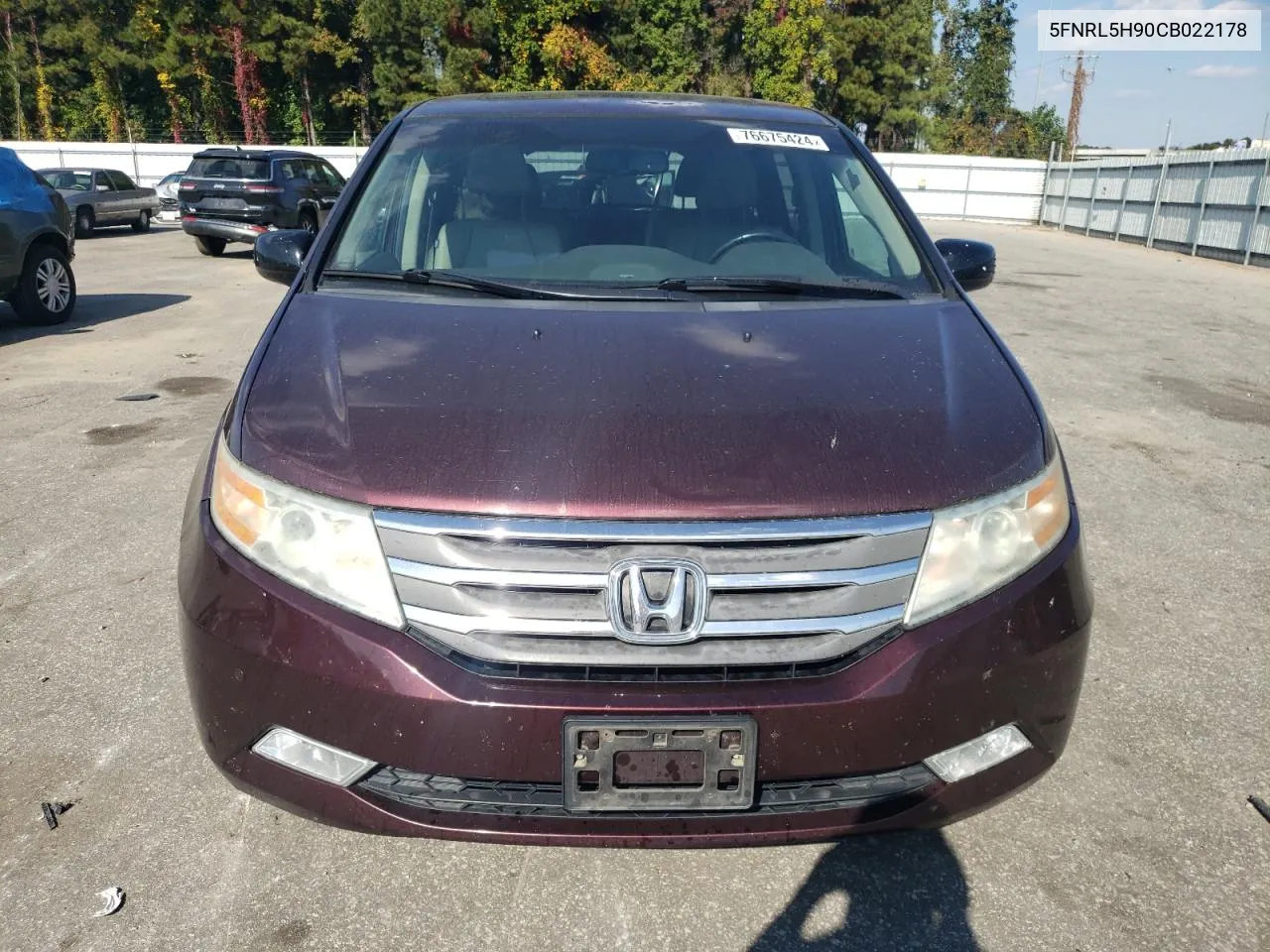 5FNRL5H90CB022178 2012 Honda Odyssey Touring