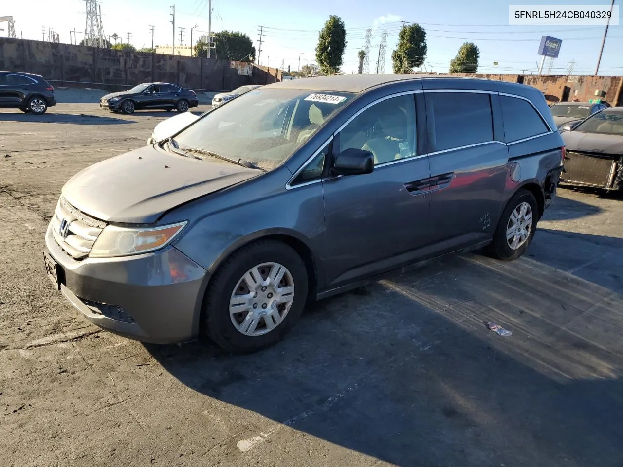 2012 Honda Odyssey Lx VIN: 5FNRL5H24CB040329 Lot: 76934214