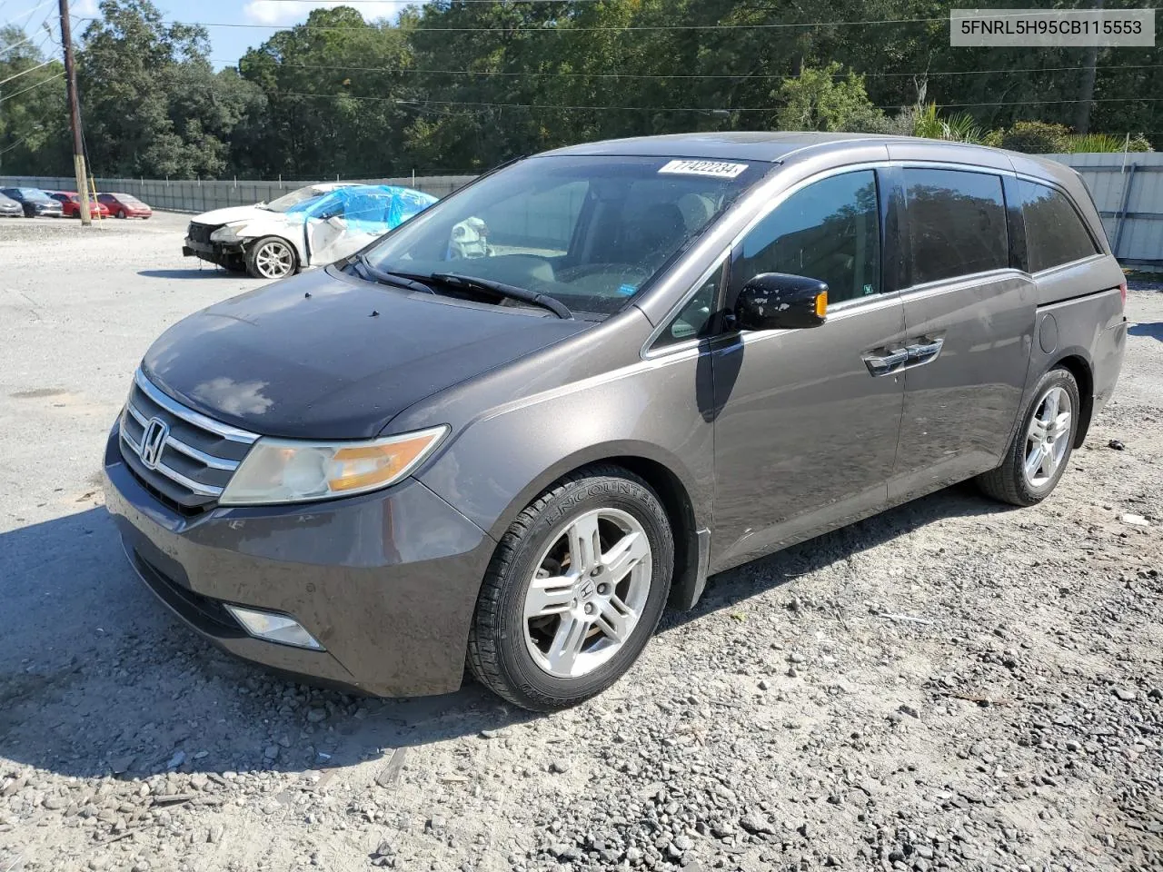 2012 Honda Odyssey Touring VIN: 5FNRL5H95CB115553 Lot: 77422234