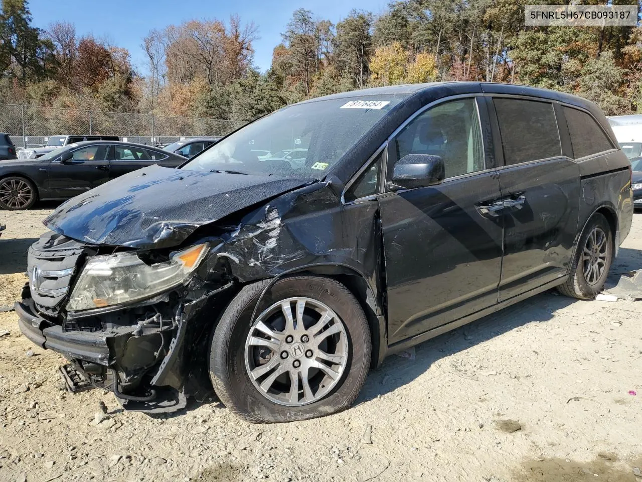 2012 Honda Odyssey Exl VIN: 5FNRL5H67CB093187 Lot: 78176454